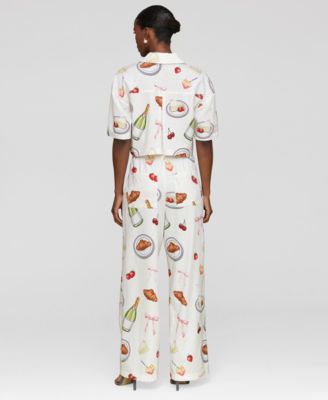 Women's Printed High-Rise Wide-Leg Pants