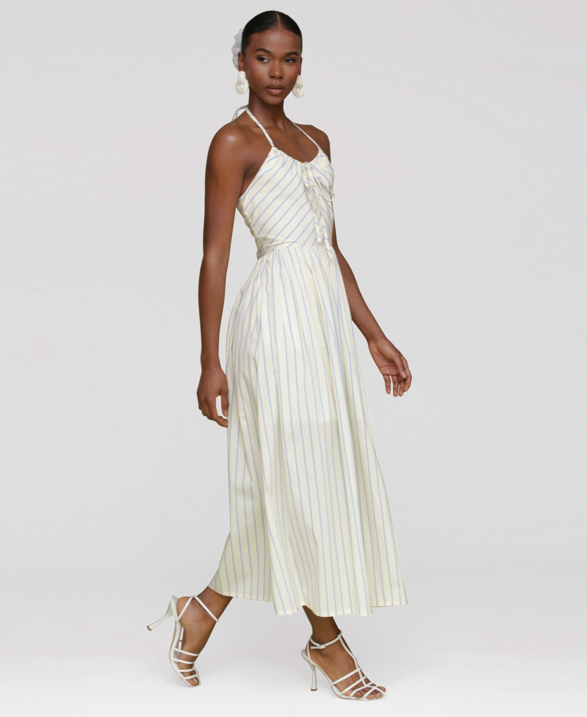 Avec Les Filles Women's Halter Maxi Dress In White