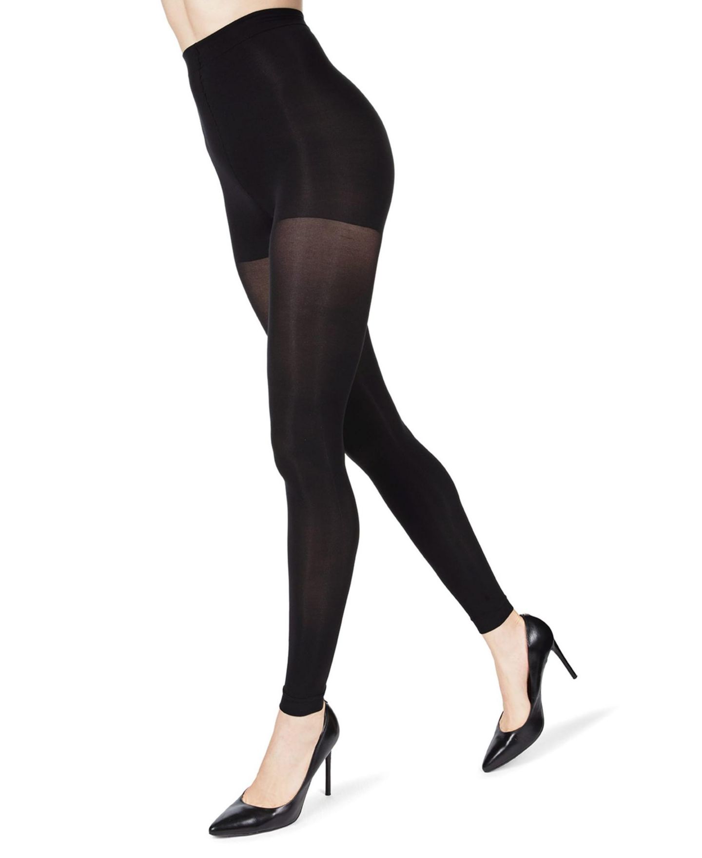 Женские колготки MeMoi Completely Opaque 80 Denier Control Top Footless Tights MO-343, цвет: Чёрный — фото 1