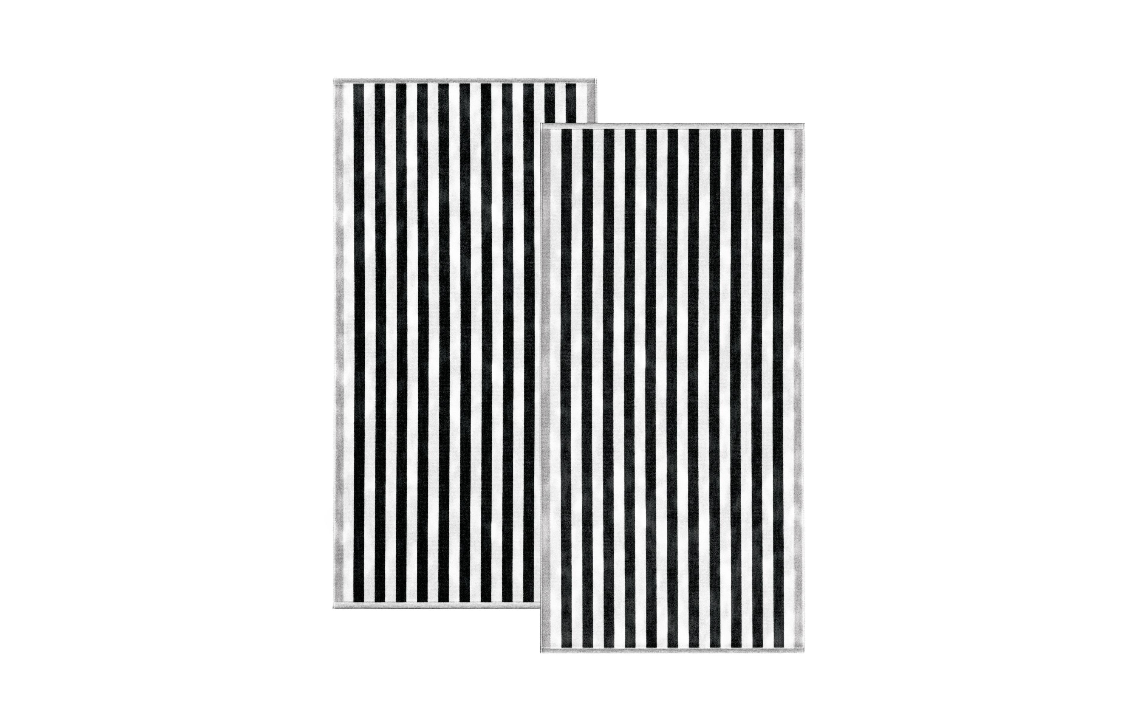 Linery & Co. Oversized Cotton Stripe Border Beach Towel