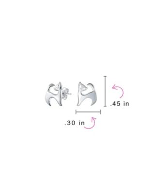 Siamese Cat Stud Earrings in Sterling Silver - Whimsical and Cute Pet Jewelry
