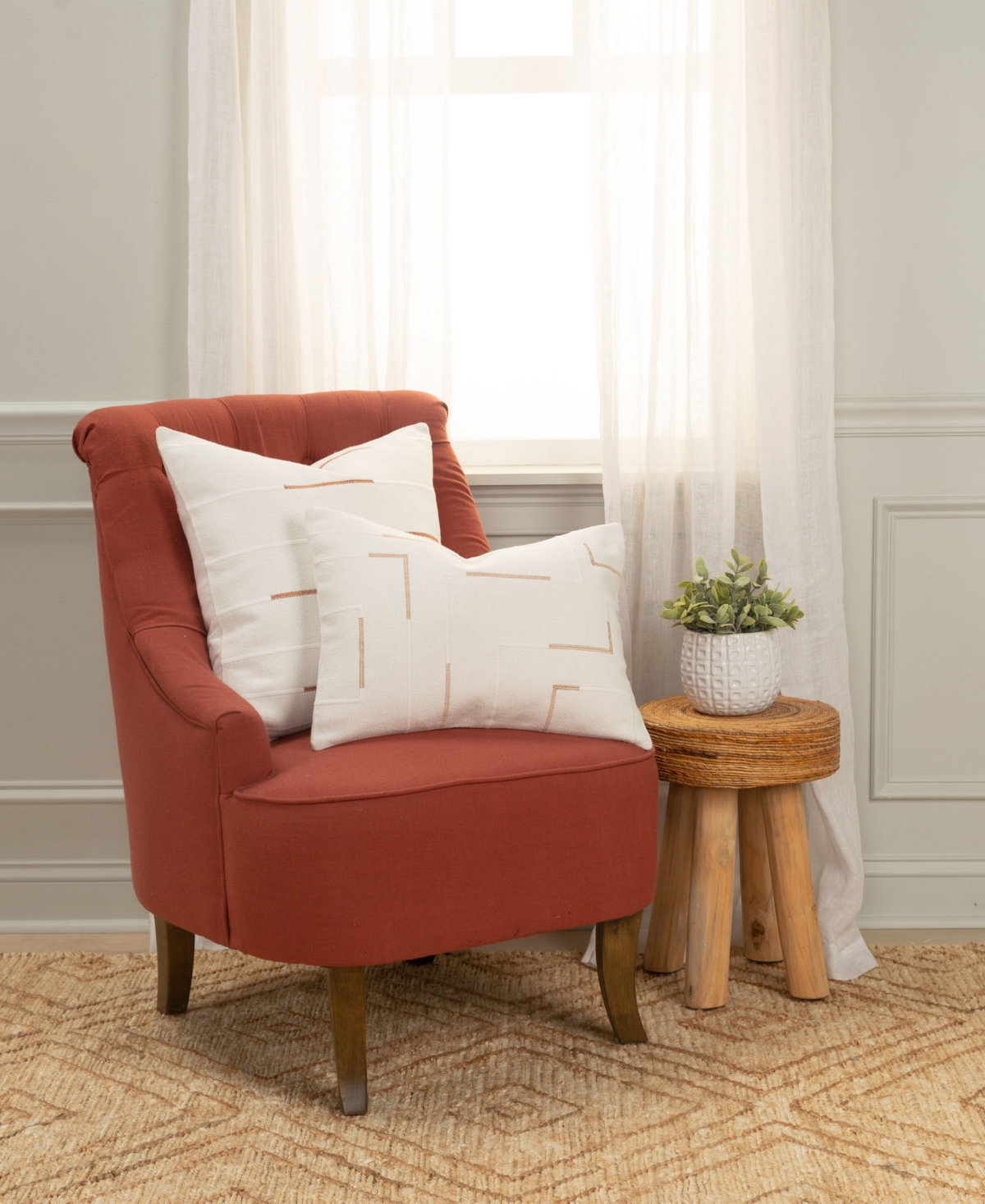 Rizzy Home Glam Striped Woven Decorative Pillow