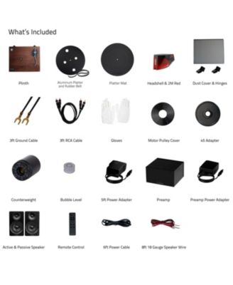 RT83 Turntable, PA10 Phono Preamp, Ai41 Powered Speakers, Ortofon 2M Red Cartridge, 90W Class D Amplifier, Bluetooth