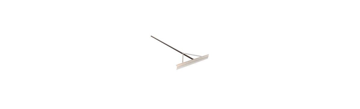 28-104 Yard Prep Rake - 36-inch - 72-inch Aluminum Handle - Silver