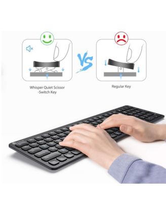 GKA38B Rechargeable Wireless Keyboard, 2.4G Full Size, Black