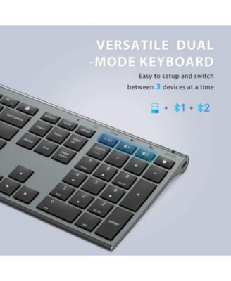DK03 Bluetooth Keyboard and Mouse, Rechargeable Dual-Mode (Bluetooth 4.2 + 2.4G) Wireless Keyboard and Mouse Combo
