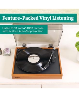 Montrose 2-Speed Belt-Drive Turntable with Audio-Technica Stylus & Built-in Preamp – Vinyl Record Player (RR35)