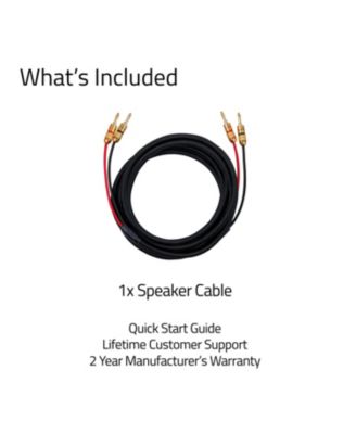 High-Fidelity 12 Gauge Speaker Wire with Dual Gold-Plated Banana Plugs, 12 Feet Oxygen-Free Pure Copper (OFC) Cable, Nylon Braided Jacket (SW512