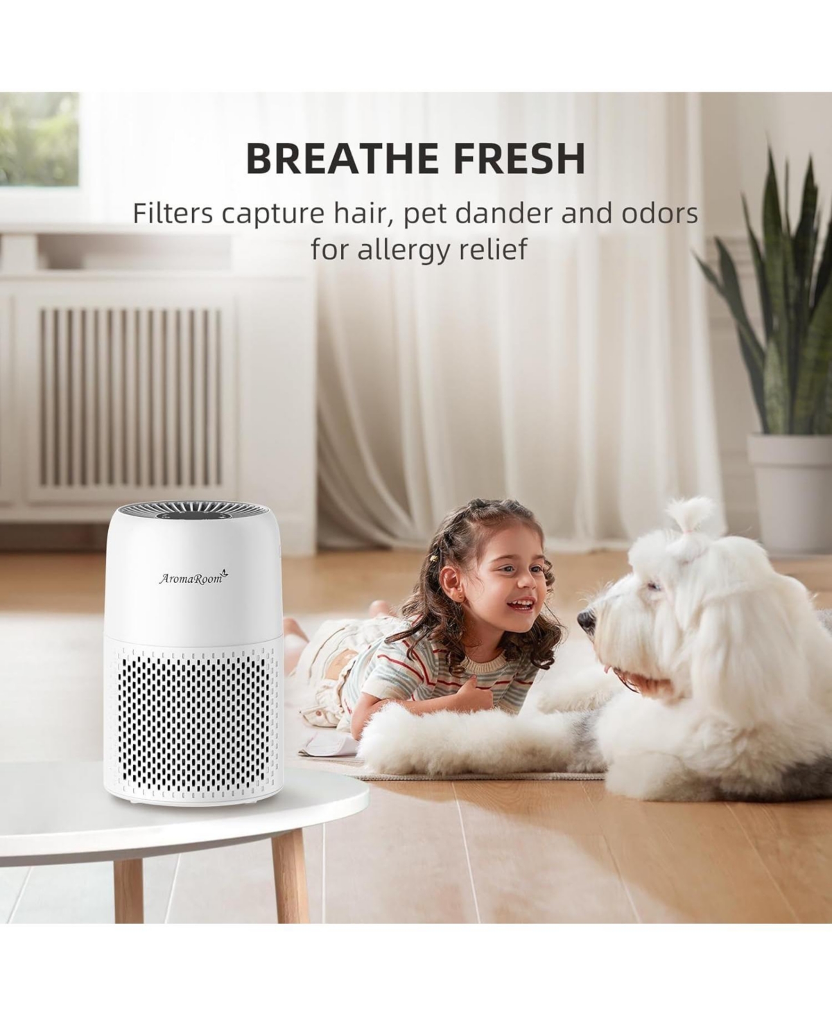 AromaRoom Air Purifiers for Bedroom, H13 Hepa Air Purifier for Home with Fragrance Sponge, Portable Air Cleaner for Smoke, Allergies, Pet Hair Dander,