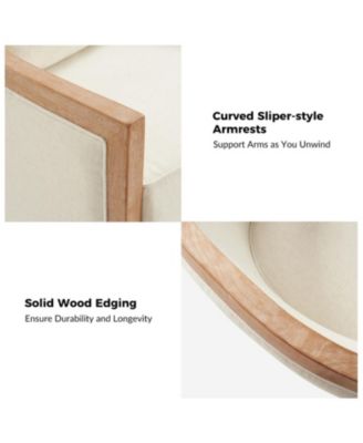 Wifred Farmhouse Rattan Solid Wood Armchair