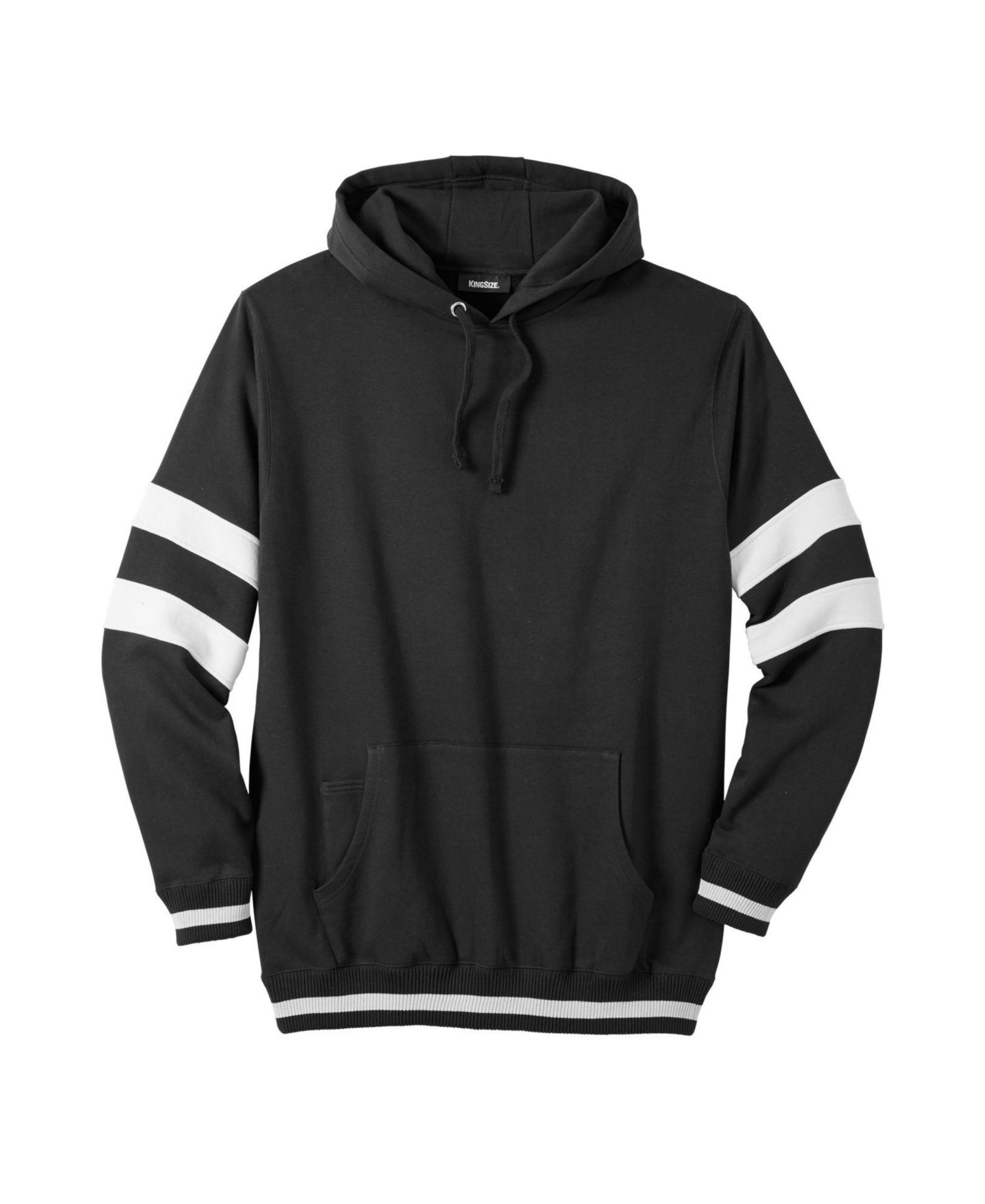 Мужское худи KingSize Big & Tall Coaches Collection Colorblocked Pullover, цвет: Чёрный — фото 2