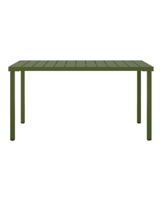 59" Iron Metal Outdoor Rectangular Patio Dining Table For 6