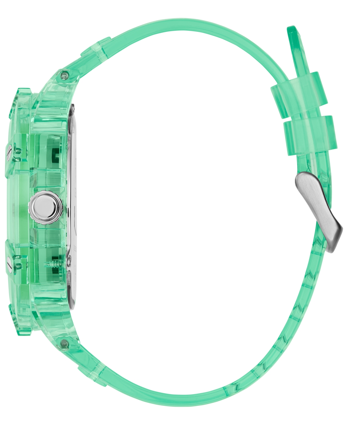 Guess Men's Multi-function Green Rubber Watch, 48mm In Green