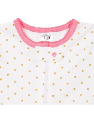 Baby Girls 4-Pack Snug Fit Footed Cotton Pajamas, Apple & Woodland Floral, 9M