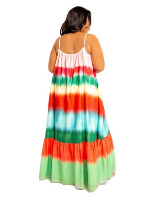 Women's Ombre Stripe Voluminous Maxi Dress