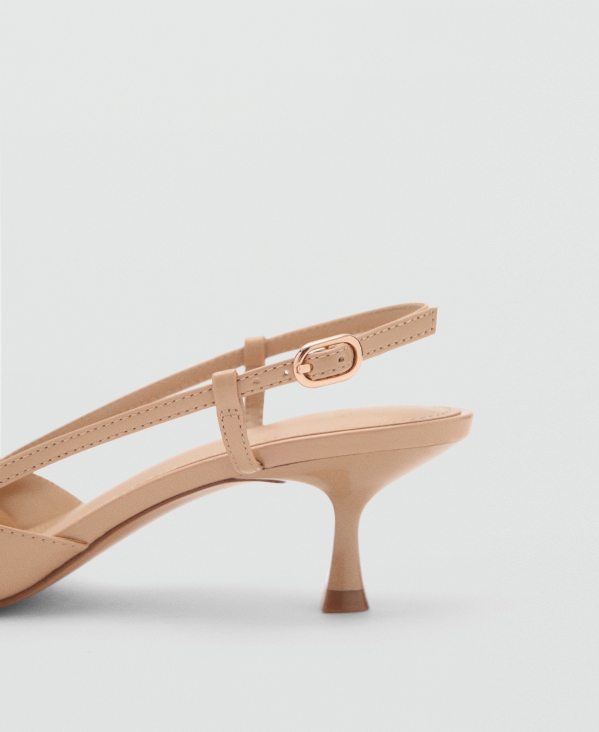Mango Women's Patent Leather Effect Heeled Shoes In Nude