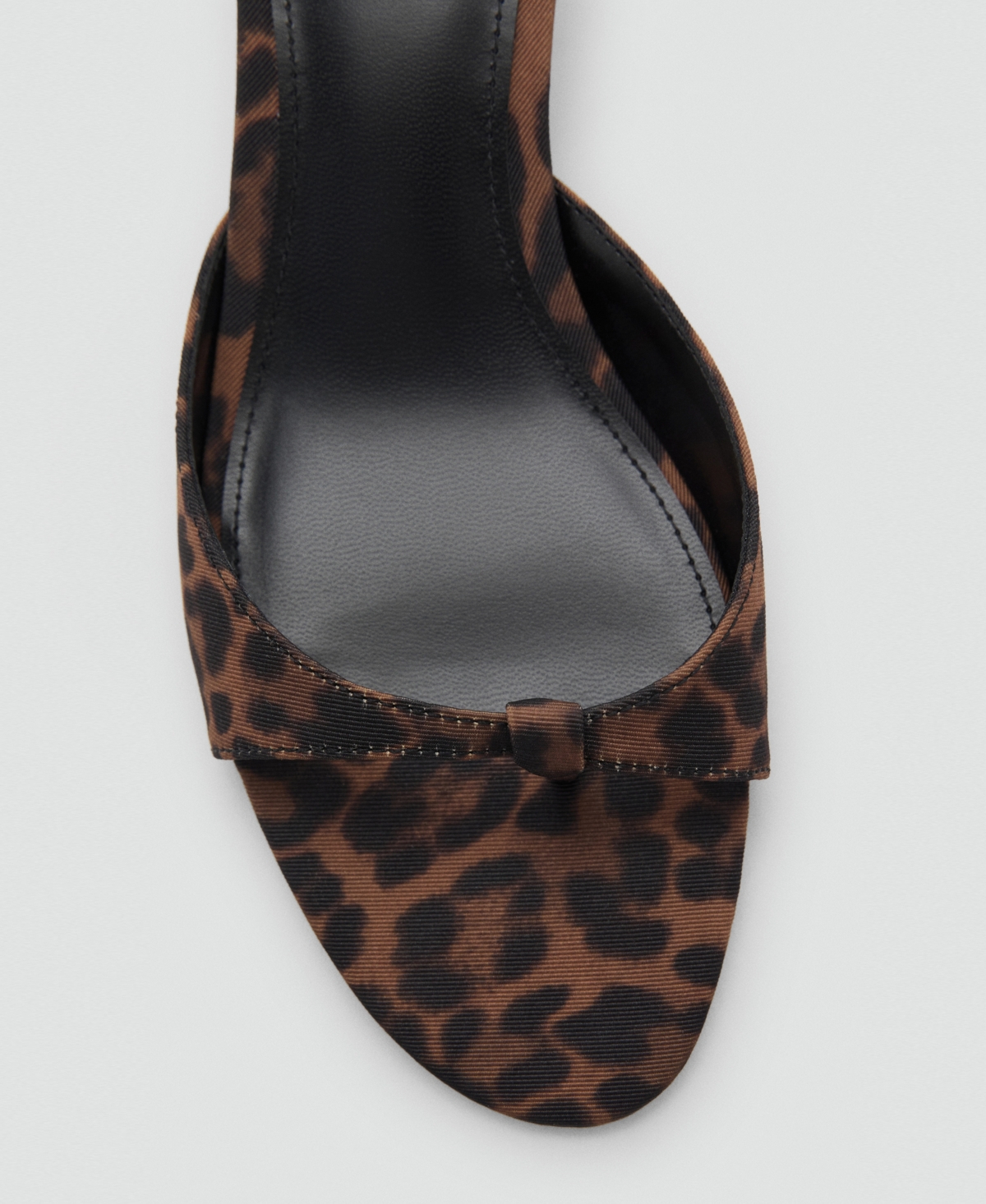 MANGO WOMEN'S LEOPARD PRINT KITTEN HEEL SANDALS 
