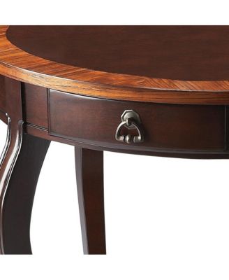 Wood Oval Coffee Table with Drawer and Shelf for Storage and Display
