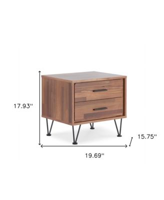 Modern Metal Bedside Table – Nightstand with Two Spacious Drawers for Bedroom Storage