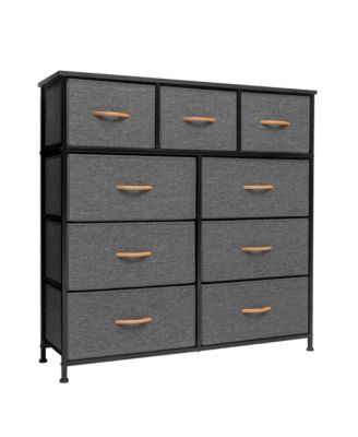 Steel and Fabric 9-Drawer Triple Dresser – Spacious Storage
