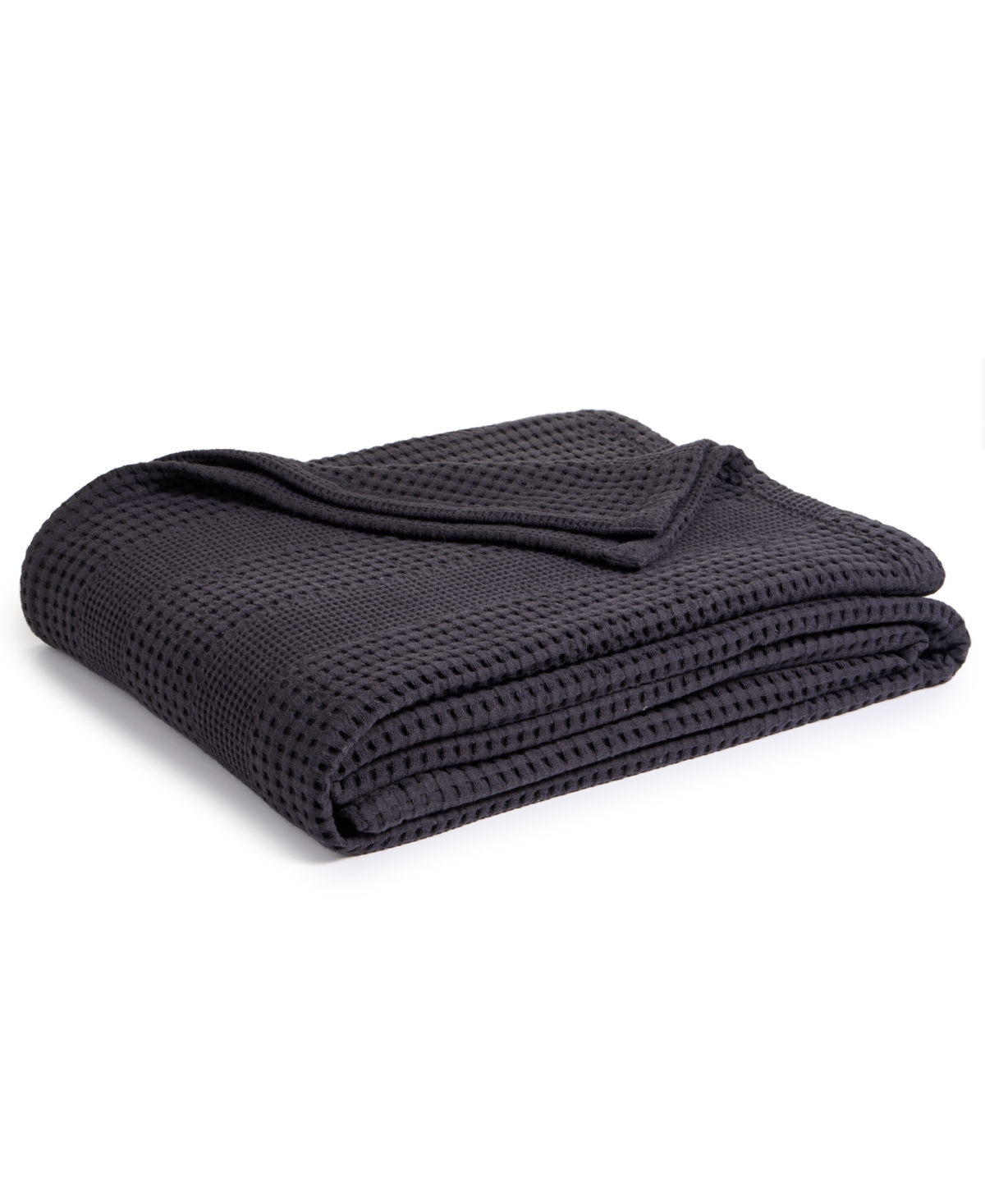 Oake Cotton Waffle Blanket, King, Exclusively At Macy's In Black