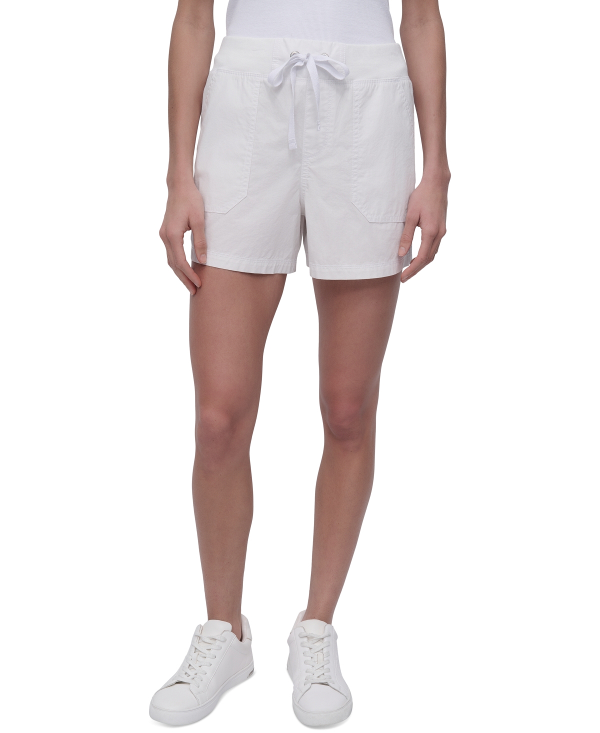 Dkny Sport Women's Cotton Twill Rib-waistband Cargo Shorts
