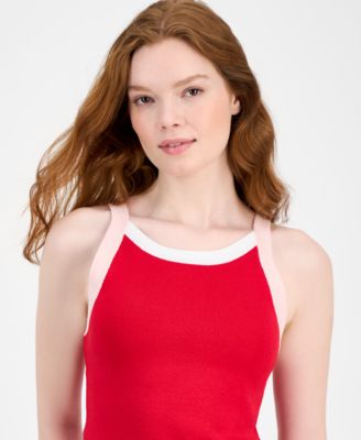 Women's Colorblock Ribbed Sleeveless Top