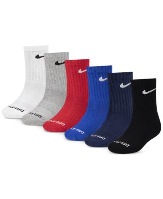 Kids' 5-7 Performance Crew Socks, 6-Pack