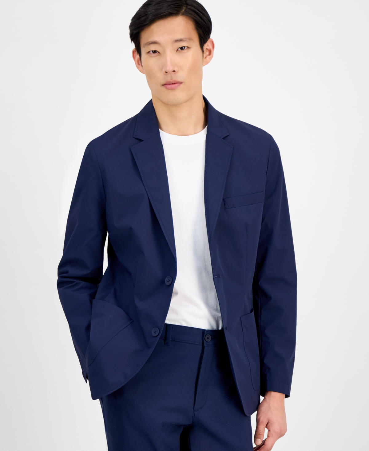 Men's Lightweight Nylon Blazer, Exclusively at Macy's - Neo Navy