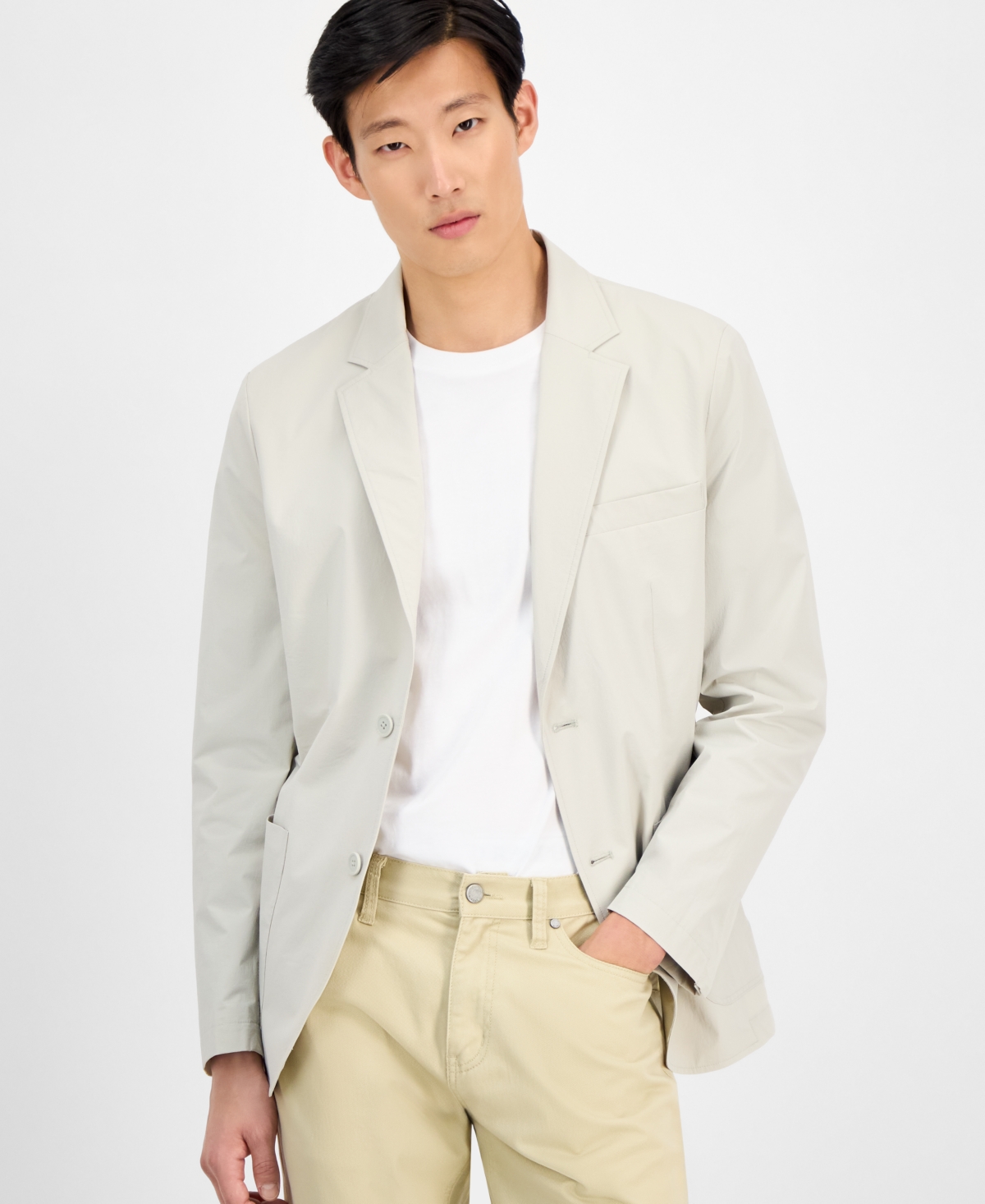 Men's Lightweight Nylon Blazer, Exclusively at Macy's - Neo Navy