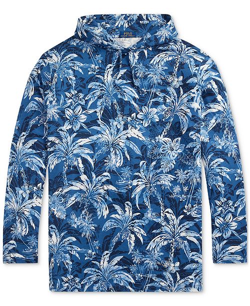 alfani Polo Ralph Lauren Men's Big & Tall Tropical-Print Jersey Hooded T-Shirt Men's Fashion & Accessories