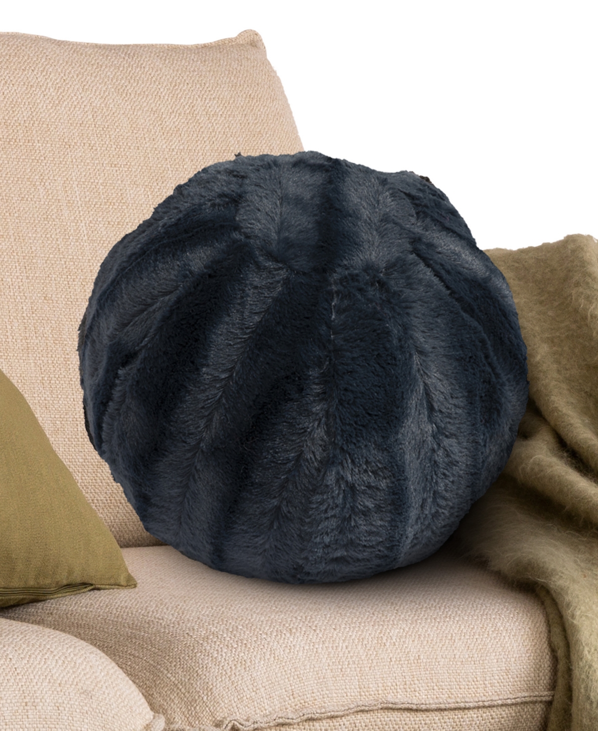 Cheer Collection Ultra Soft Ball Decorative Pillow, 10" X 10" In Blue