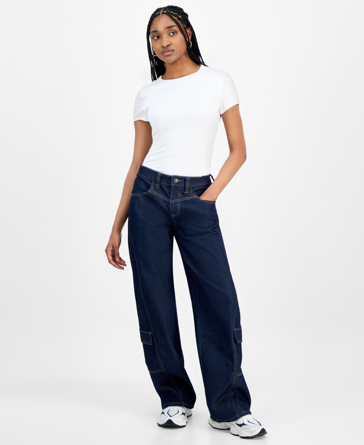 Celebrity Pink Juniors' Mid-rise Baggy Cargo Jeans
