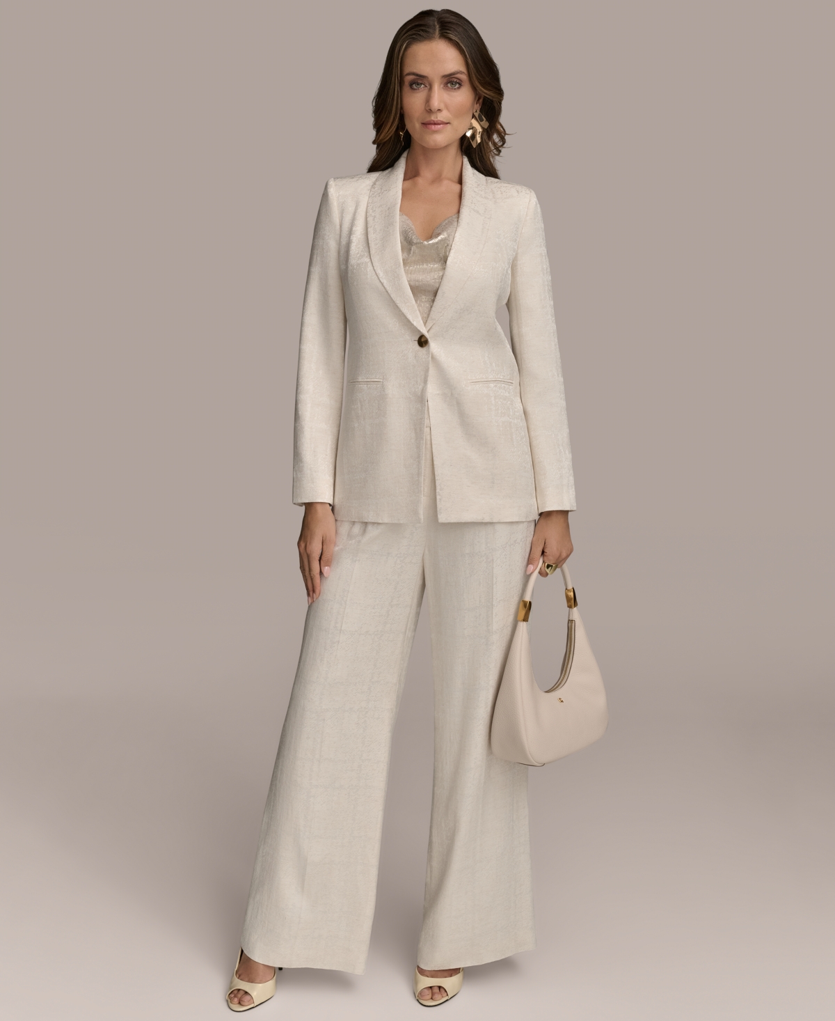 Shop Donna Karan Women's Jacquard One-button Blazer