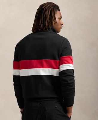Men's Striped Interlock Quarter-Zip Pullover