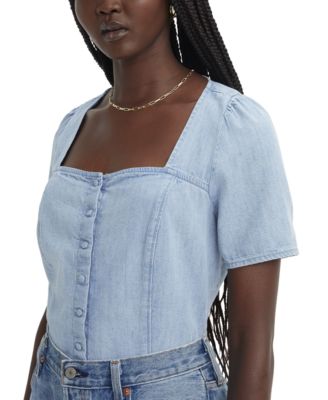 Women's Pascale Cotton Square-Neck Blouse