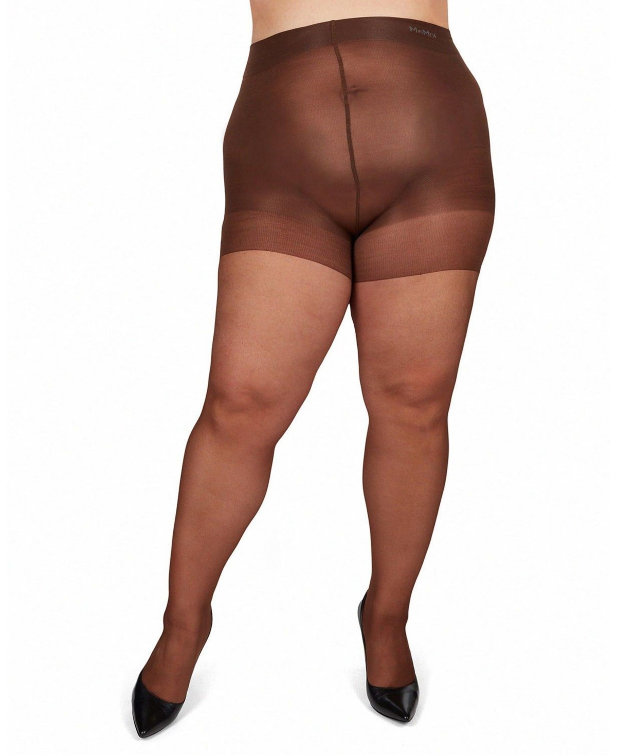Memoi Plus Size Curvy Silky Sheer Control Top Pantyhose Mm-2240 In French Coffee