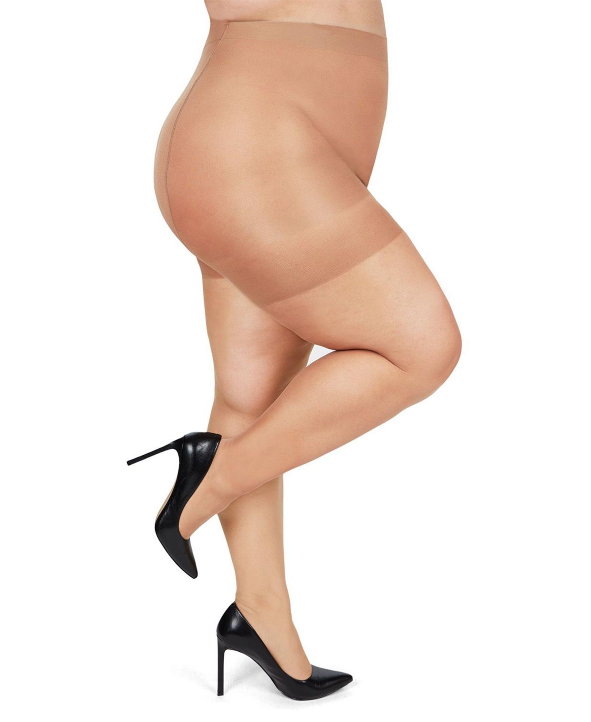 Memoi Plus Size Curvy Silky Sheer Control Top Pantyhose Mm-2210 In Honey