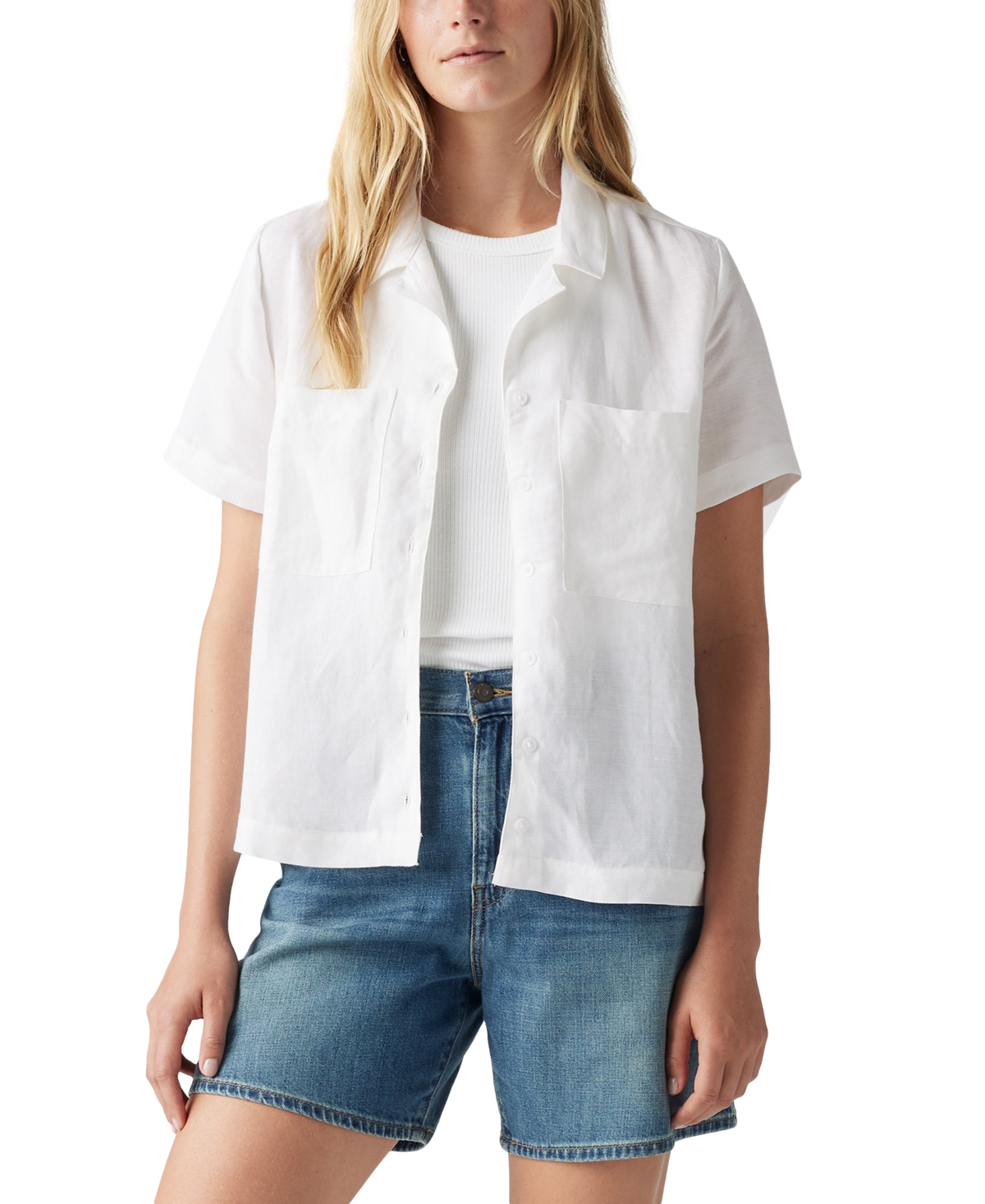 LEVI'S WOMEN'S COTTON SONNY SHORT-SLEEVE CAMP SHIRT 