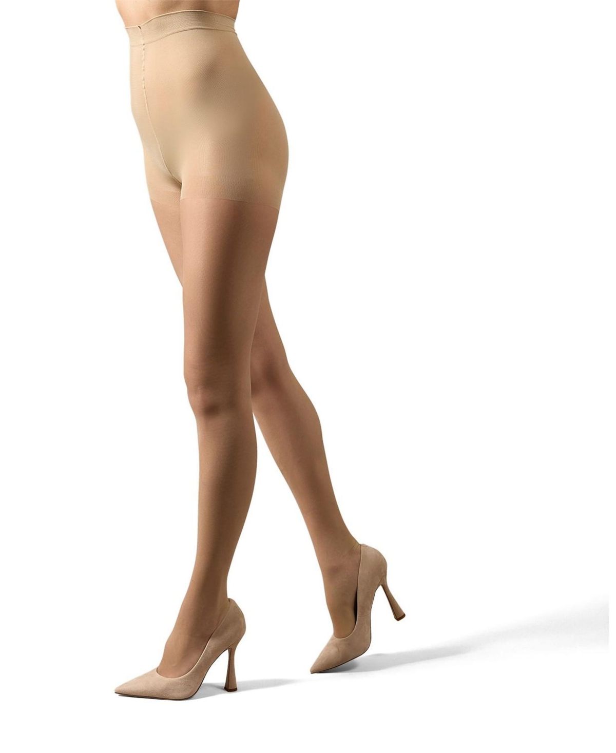 Memoi Women's Crystal Sheer Control Top Pantyhose Mm-210 In Bone