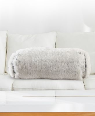 Shaggy Bolster Decorative Pillow Set, 8" x 24"