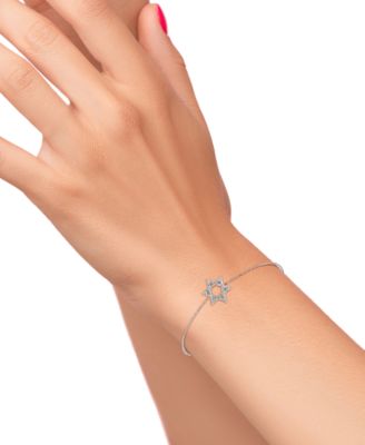 Diamond Pav&eacute; Star of David Chain Link Bracelet (1/6 ct. t.w.) in 14k White Gold