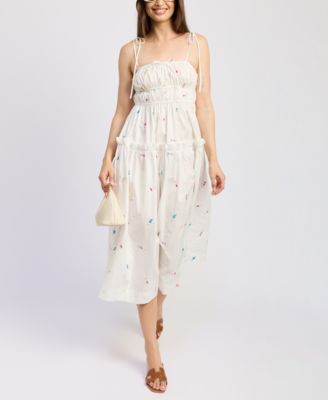 Women's Nellie Cotton Shirred Midi Dress