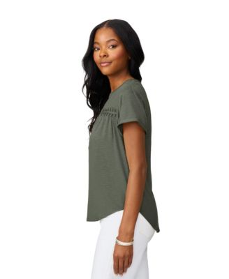 Women's Shirred Detail Short Sleeve Top