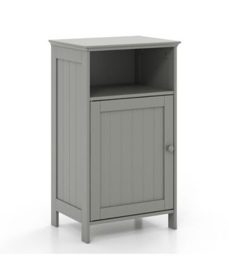 Bathroom Floor Storage Cabinet Side Table w/ Open Compartment & Adjustable Shelf