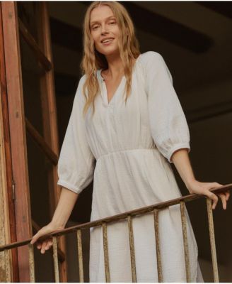 Women's Organic Cotton Coastal Double Gauze Peasant Dress