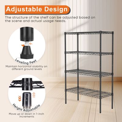 Storage Shelving Unit, Adjustable Metal Wire Racks Heavy Duty Standing Shelf Organizer