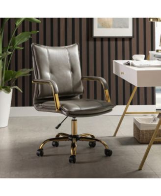 Modern Home Office Desk Chair with Golden Legs
