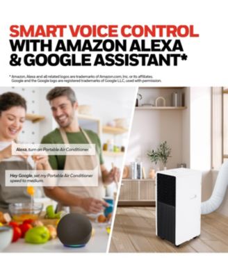 13,500 BTU Slim & Smart WiFi Portable AC with Fan, Dehumidifier, Alexa/Google Home Voice Control – Cools Up to 660 Sq. Ft., HX4CESVWG0 (10,000 BTU SACC)