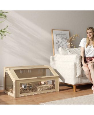 39" Hamster Cage, Gerbil Cage w/ Acrylic Window & Openable Top